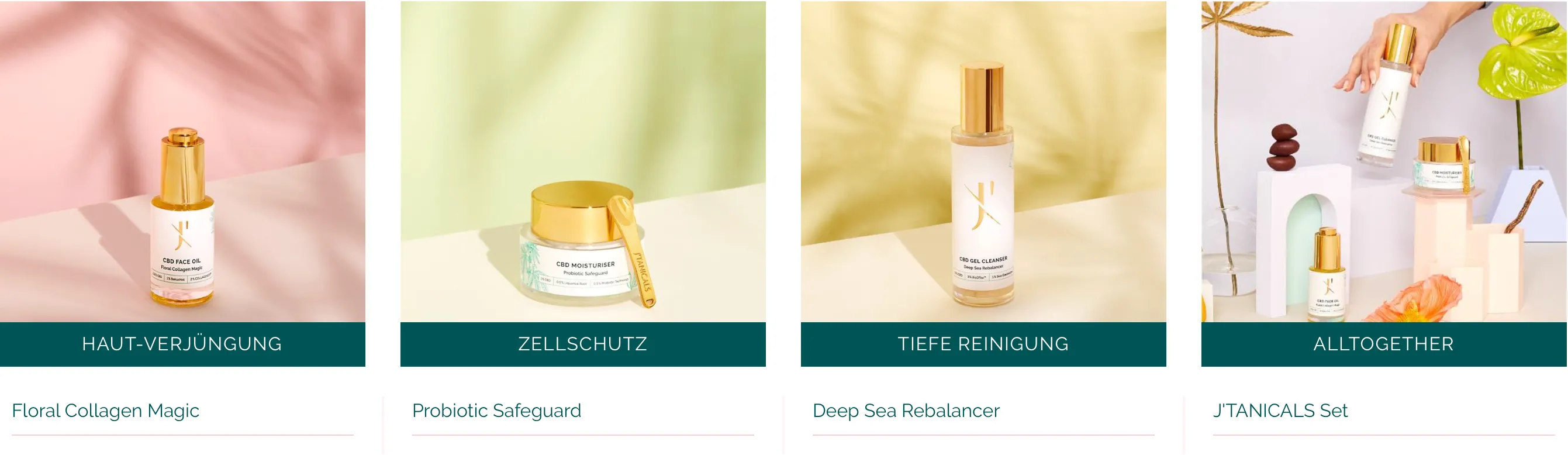J'Tanicals CBD cosmetics line branding