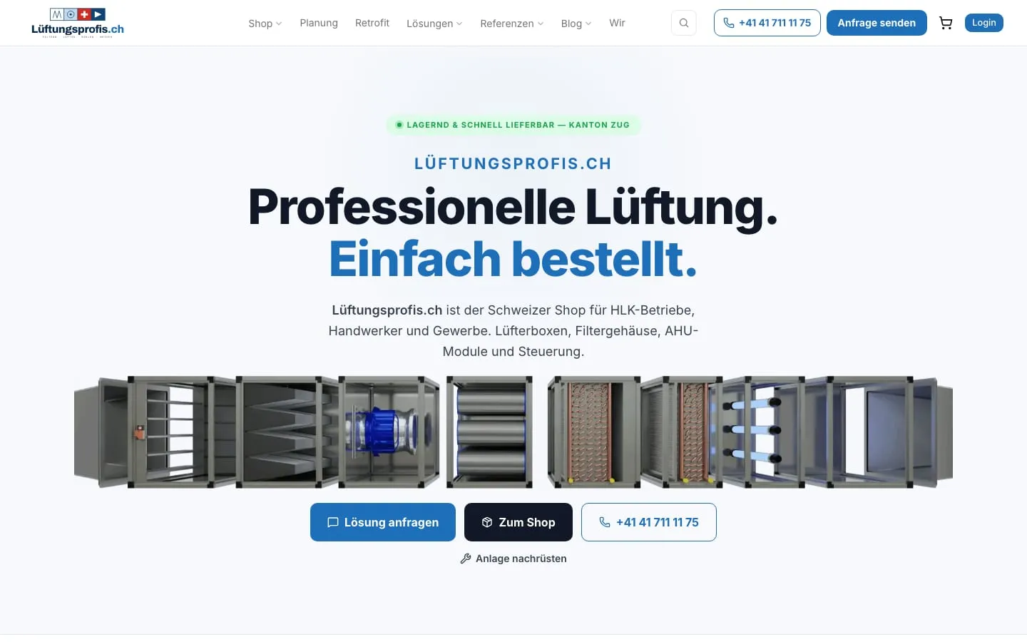 Screenshot lueftungsprofis.ch