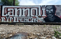 A wall painted to honour the hash enthusiast an teacher Frenchy Cannoli